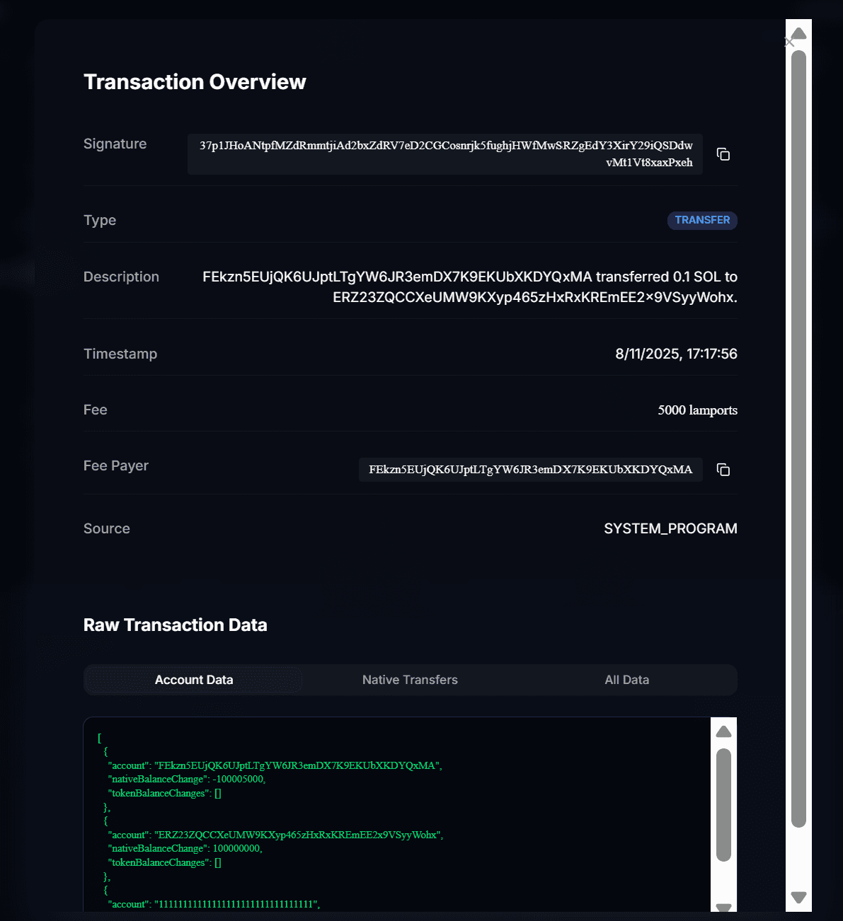 SolSentry Transactions List View